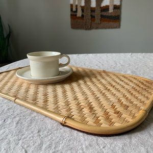 Vintage Bamboo Rattan Trays